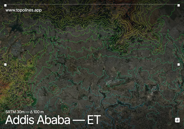 Contour map of Addis Ababa