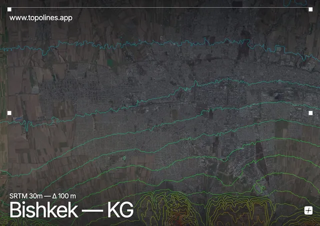 Contour map of Bishkek