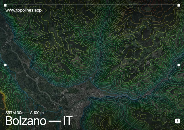 Contour map of Bolzano