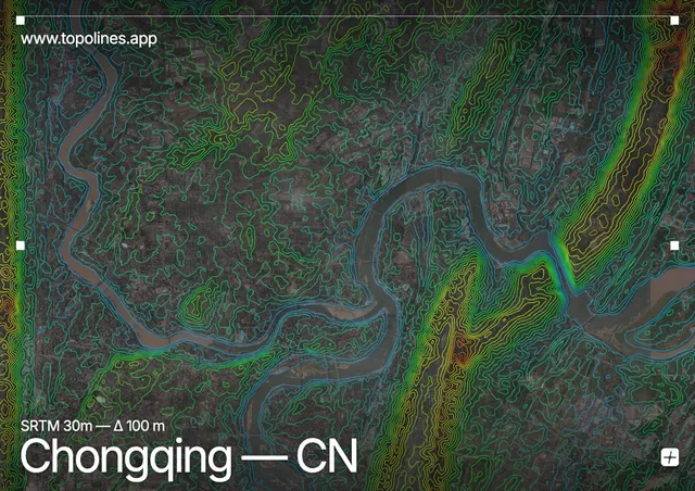 Contour map of Chongqing