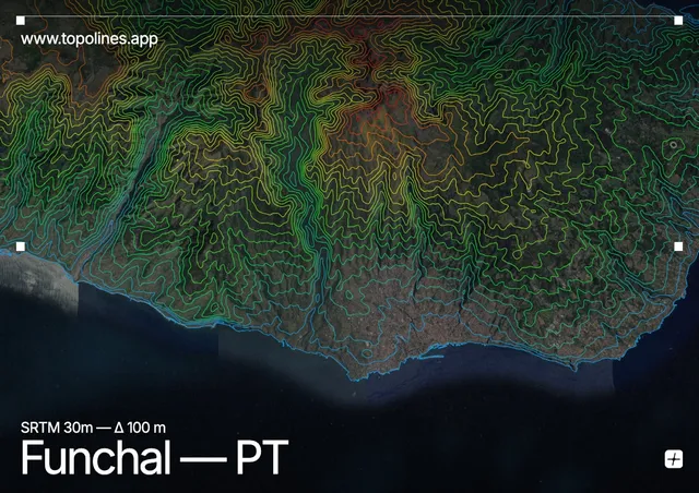Contour map of Funchal