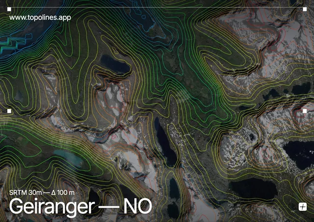 Contour map of Geiranger