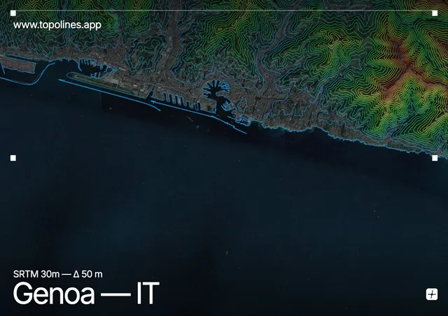 Contour map of Genoa