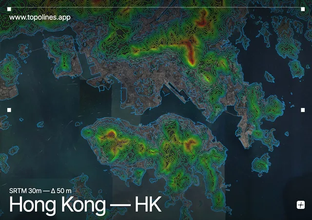 Contour map of Hong Kong