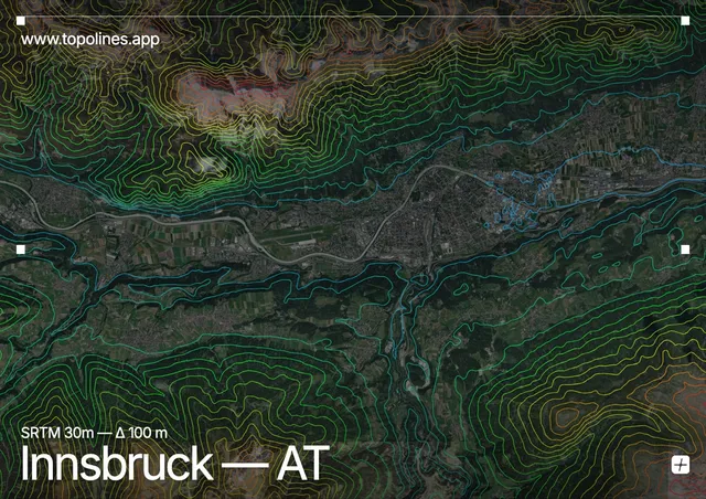 Contour map of Innsbruck