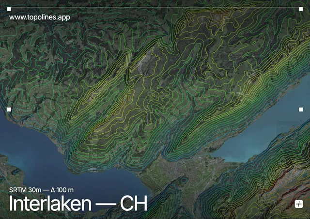Contour map of Interlaken