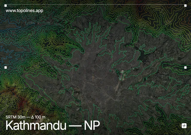 Contour map of Kathmandu