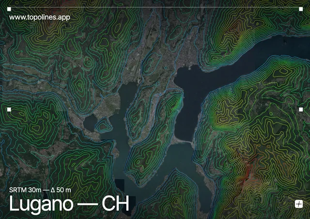 Contour map of Lugano