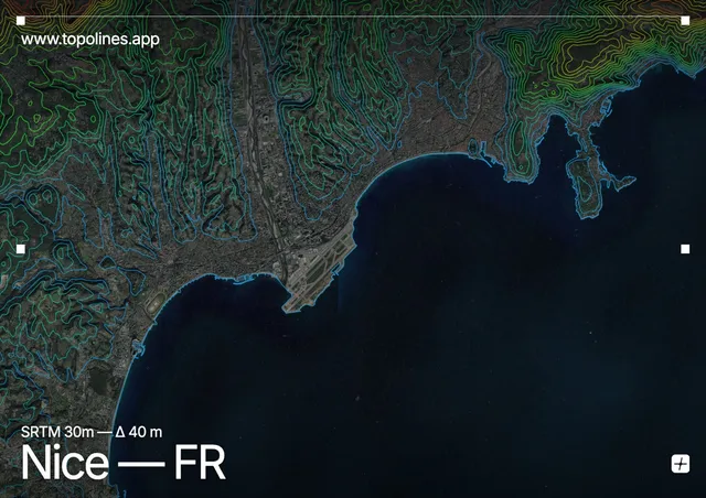 Contour map of Nice