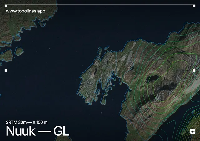 Contour map of Nuuk