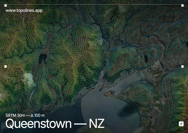 Contour map of Queenstown