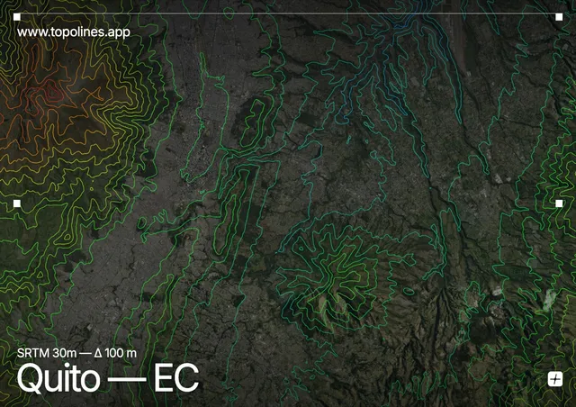 Contour map of Quito