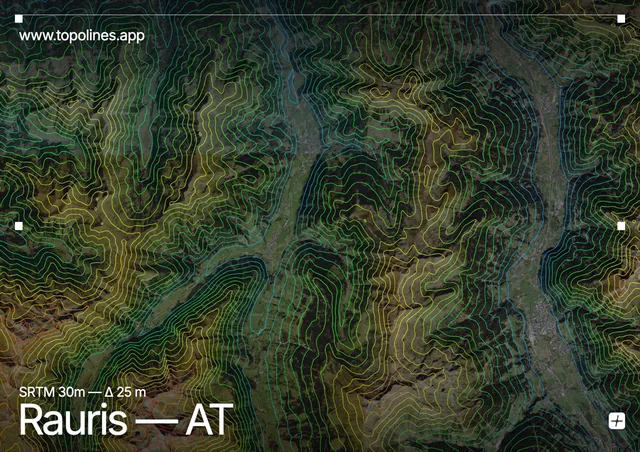 Contour map of Rauris