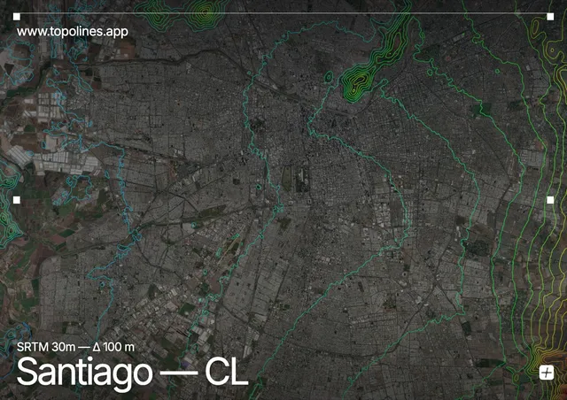Contour map of Santiago
