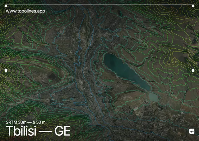 Contour map of Tbilisi
