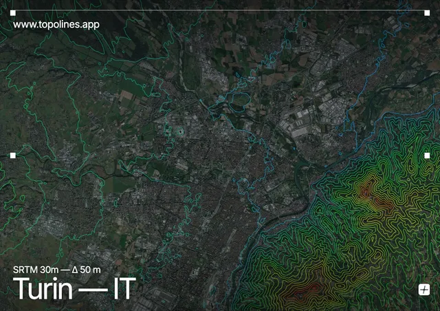 Contour map of Turin