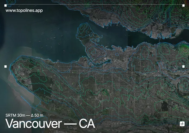 Contour map of Vancouver
