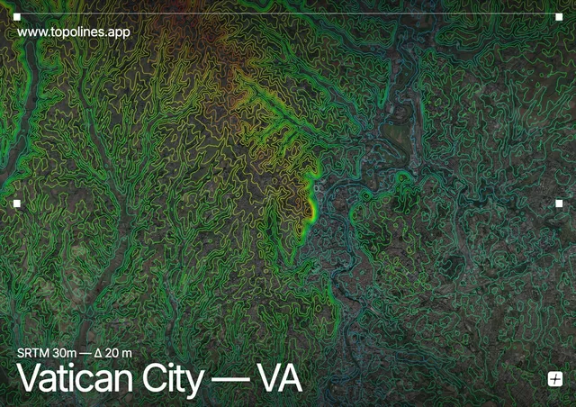 Contour map of Vatican City