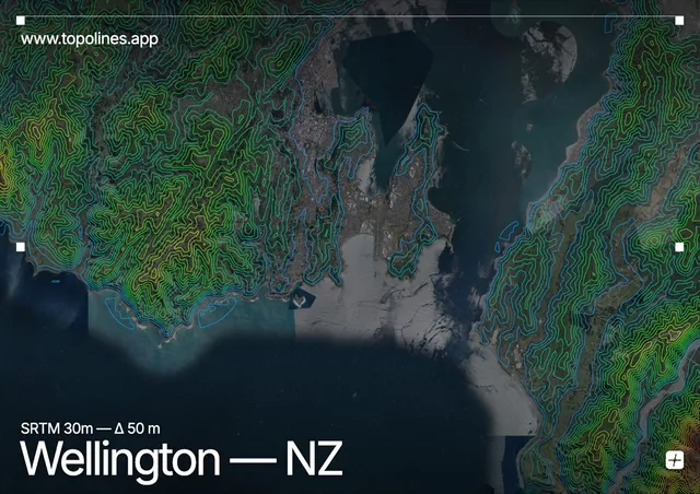 Contour map of Wellington