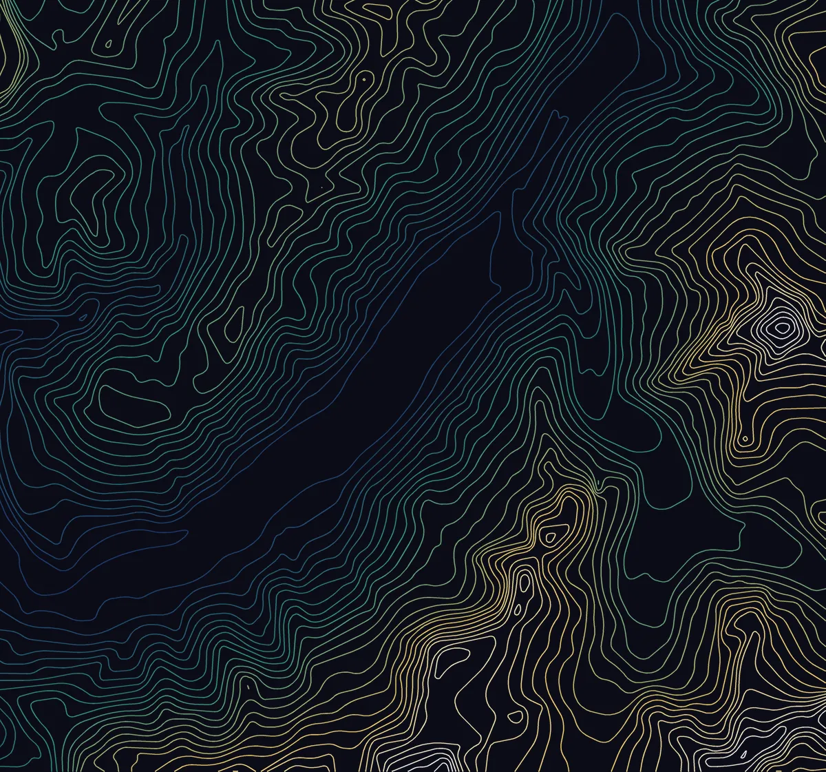 Contour map of the Chamonix valley coloured by elevation, blue at the valley floor to pale gold on the summits