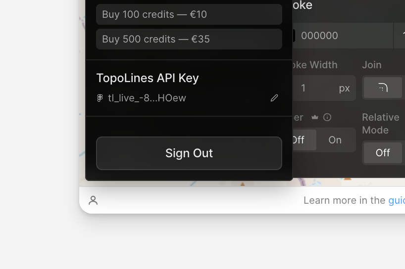 Figma plugin account popup with the API key field
