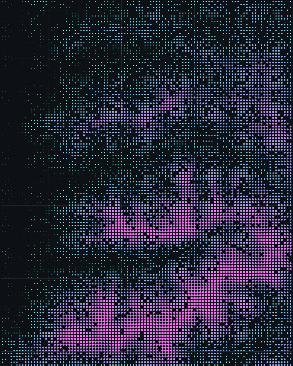 The Wasatch front as a blue dot field with a metric grid