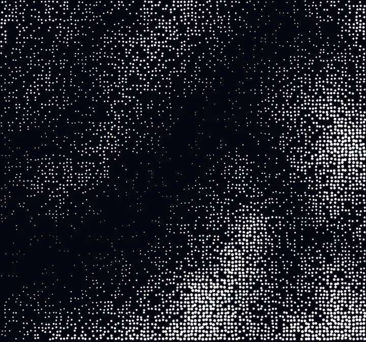 The same valley drawn as dots sized by elevation