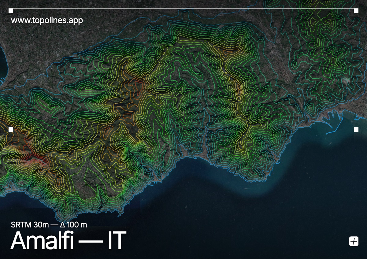 Contour map of Amalfi