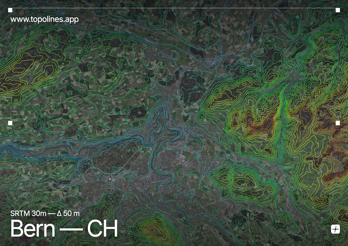 Contour map of Bern