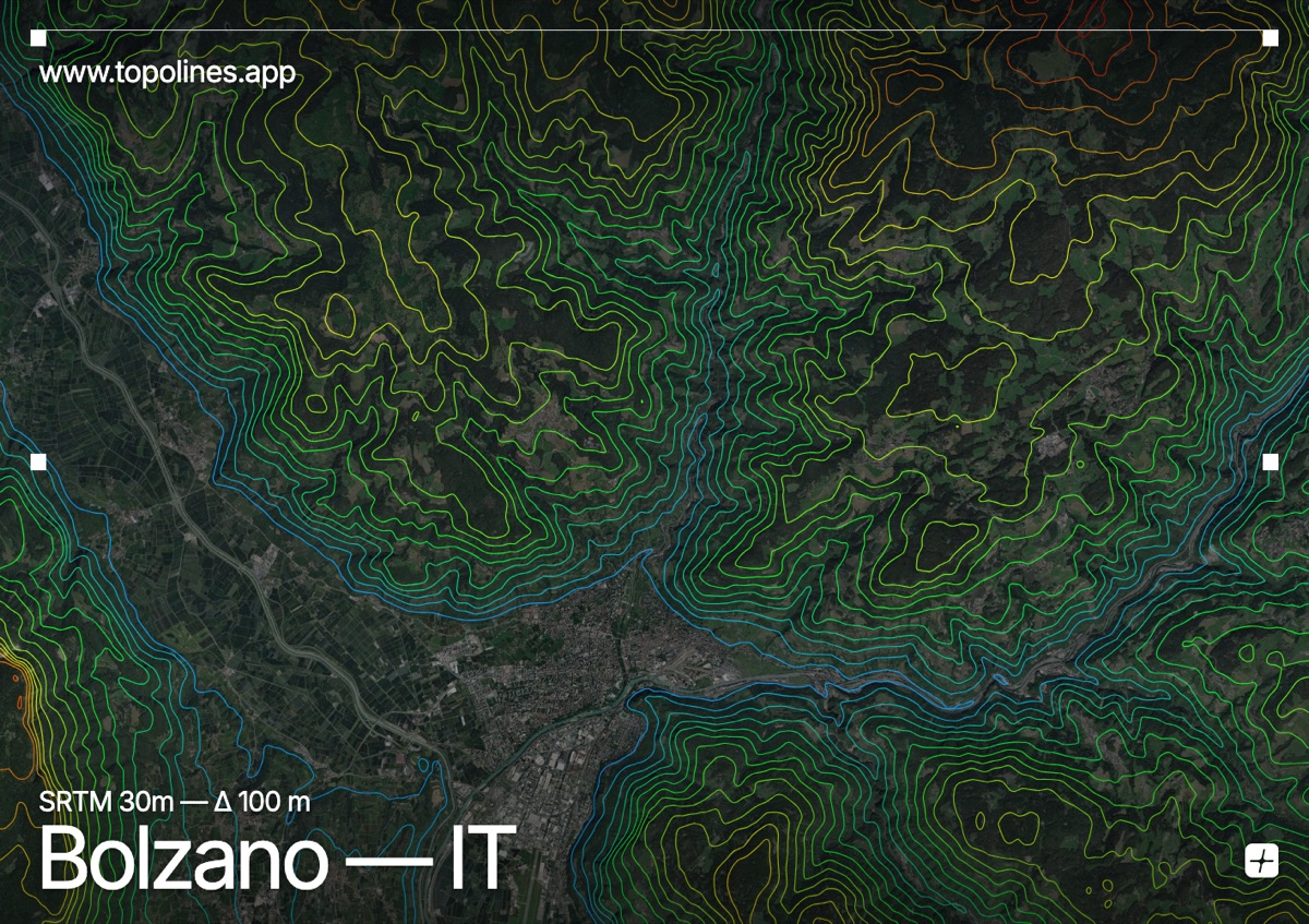Contour map of Bolzano