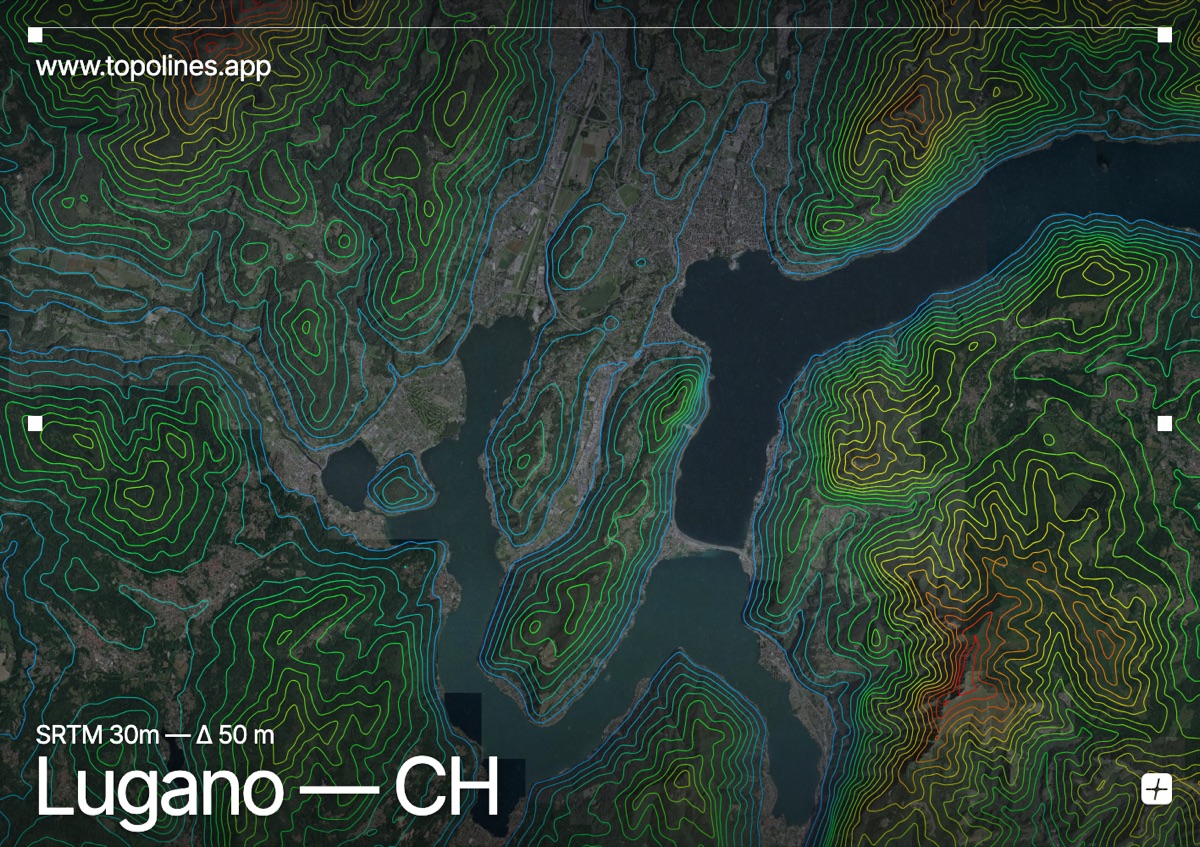 Contour map of Lugano