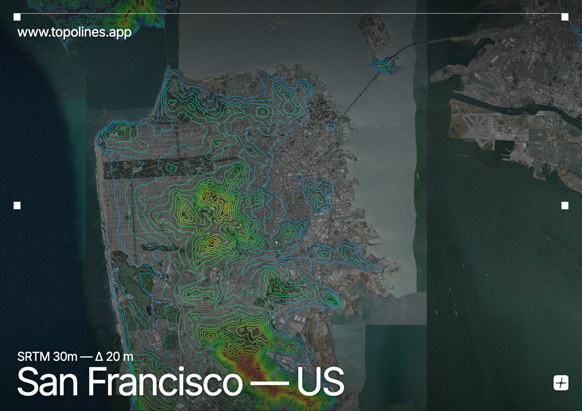 Contour map of San Francisco