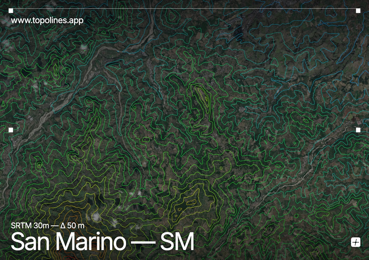 Contour map of San Marino