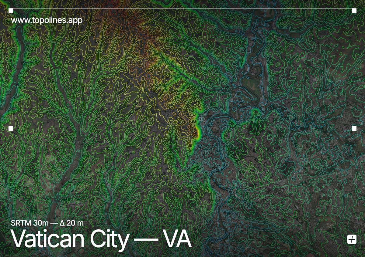 Contour map of Vatican City